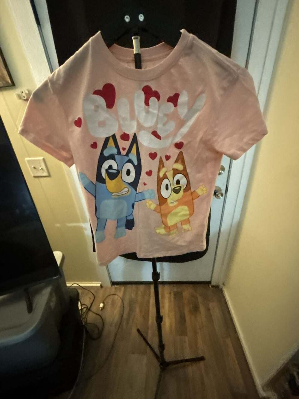Bluey and Bingo Hearts Graphic Pink T-Shirt